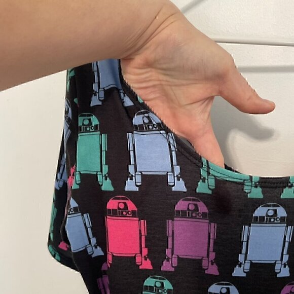 HER UNIVERSE STAR WARS Black Multi R2-D2 R2D2 Graphic Mini Fit & Flare Dress M - Picture 7 of 13